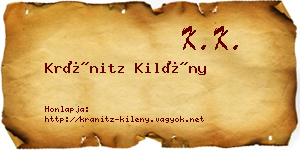 Kránitz Kilény névjegykártya